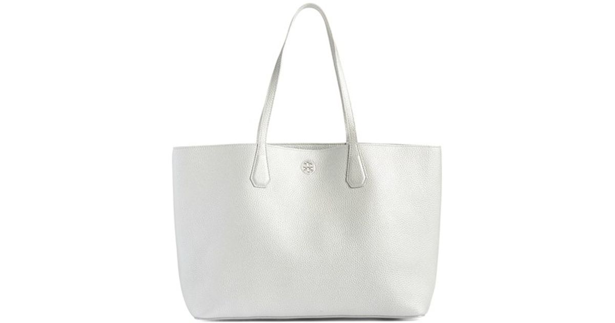 tory burch silver tote