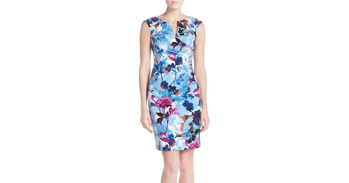 adrianna papell floral sheath dress
