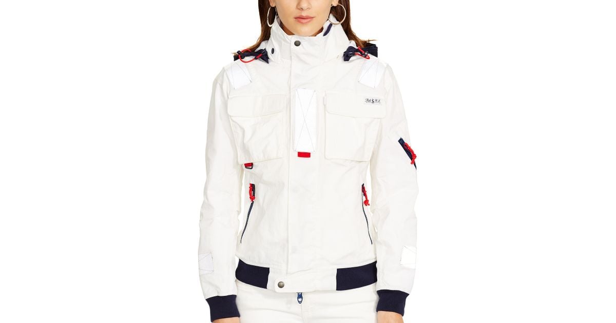 Polo Ralph Lauren Waxed Sailing Jacket in White | Lyst