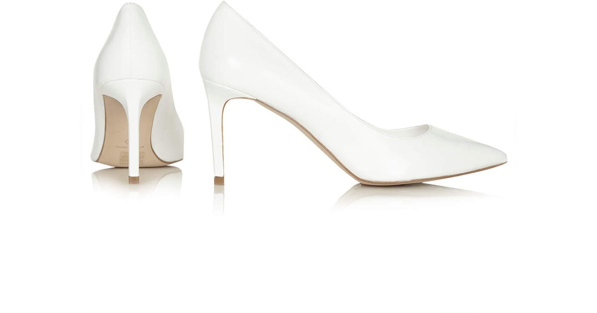 white court shoes mid heel