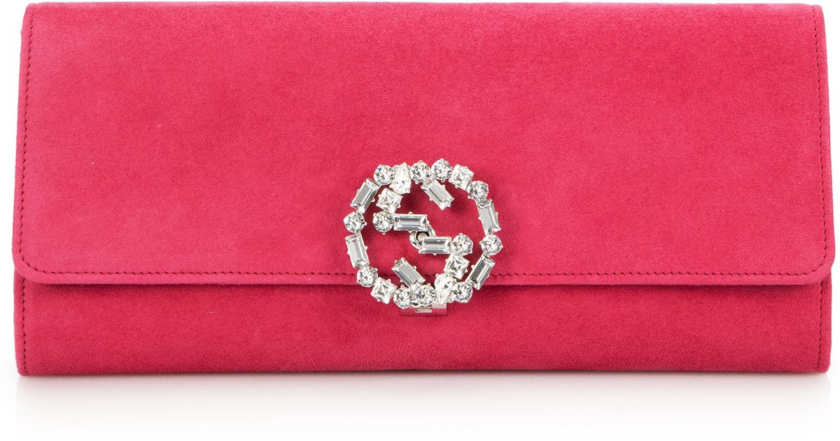 gucci suede clutch