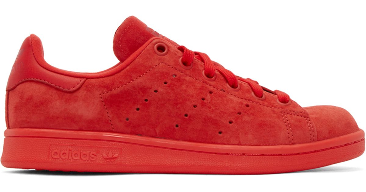 adidas Originals Red Suede Stan Smith Sneakers - Lyst
