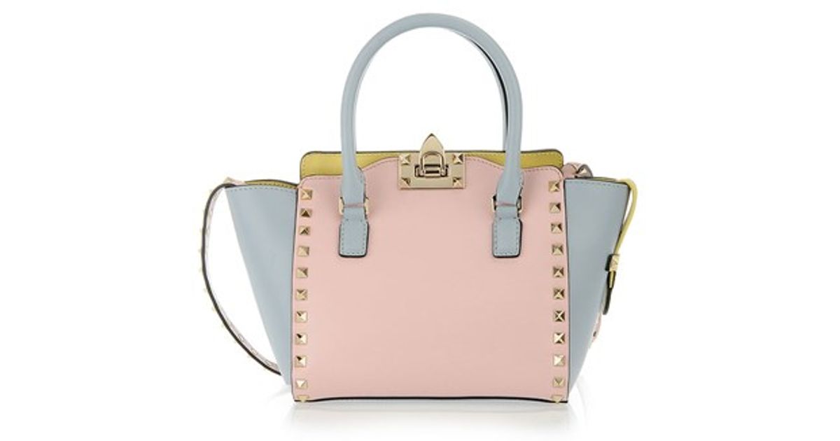 Valentino Pastels Leather 'Rockstud' Mini Tote Bag in Green Lyst