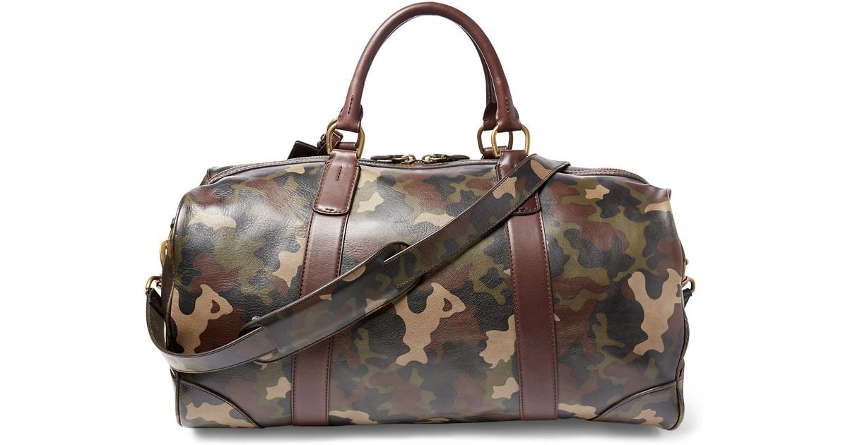 Polo Ralph Lauren Camouflage Leather Duffel Bag in Gray for Men | Lyst
