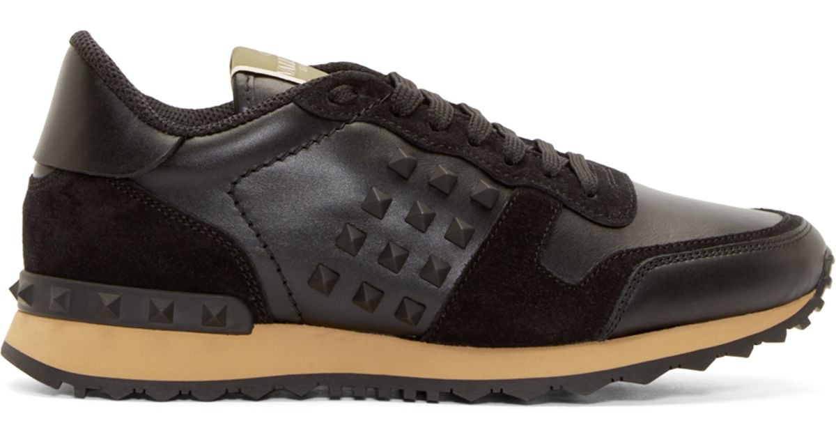 valentino rockstud trainers black