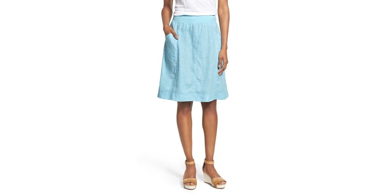 knee length linen skirt
