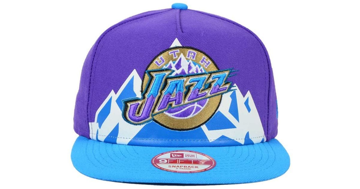 Ktz Synthetic Utah Jazz Logo Mural Snap 9fifty Cap In Blue For Men Lyst