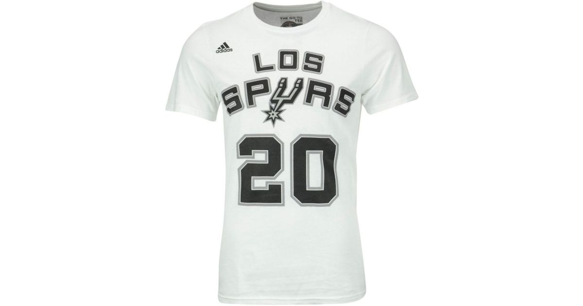 adidas Men'S Manu Ginobili San Antonio Spurs Enebea Player T-Shirt in White  for Men | Lyst