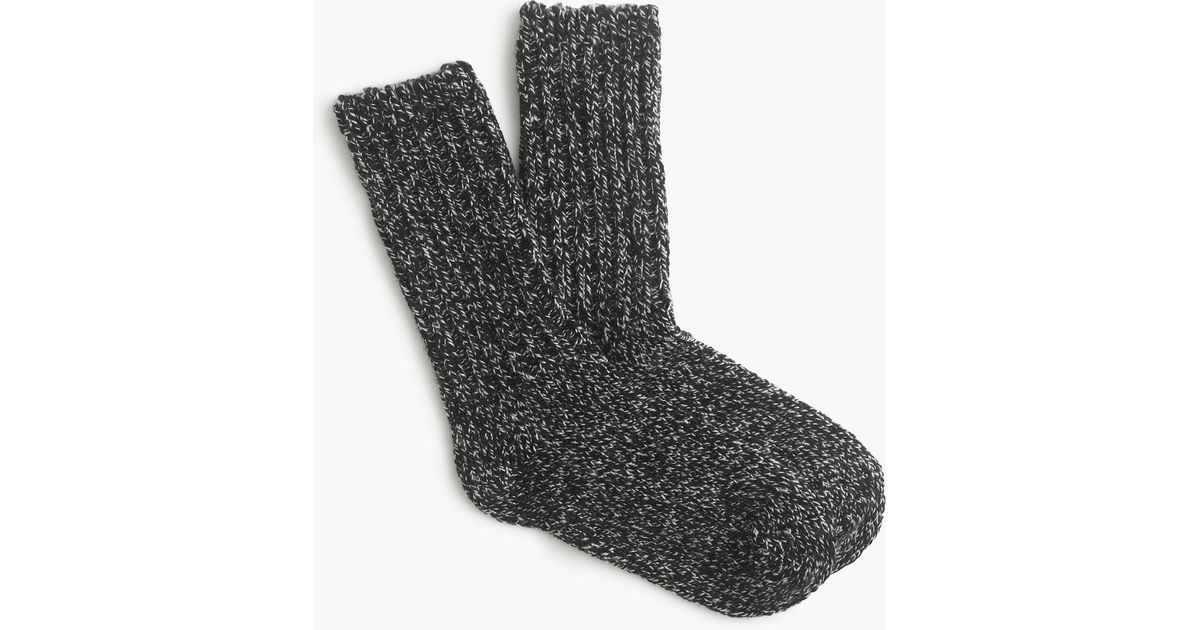 J.Crew Ragg Wool Socks in Black for Men Lyst
