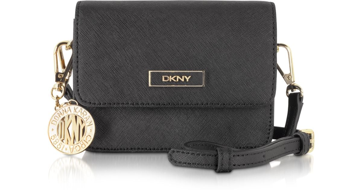 Lyst Dkny Bryant Park Mini Saffiano Leather Crossbody Bag In Black