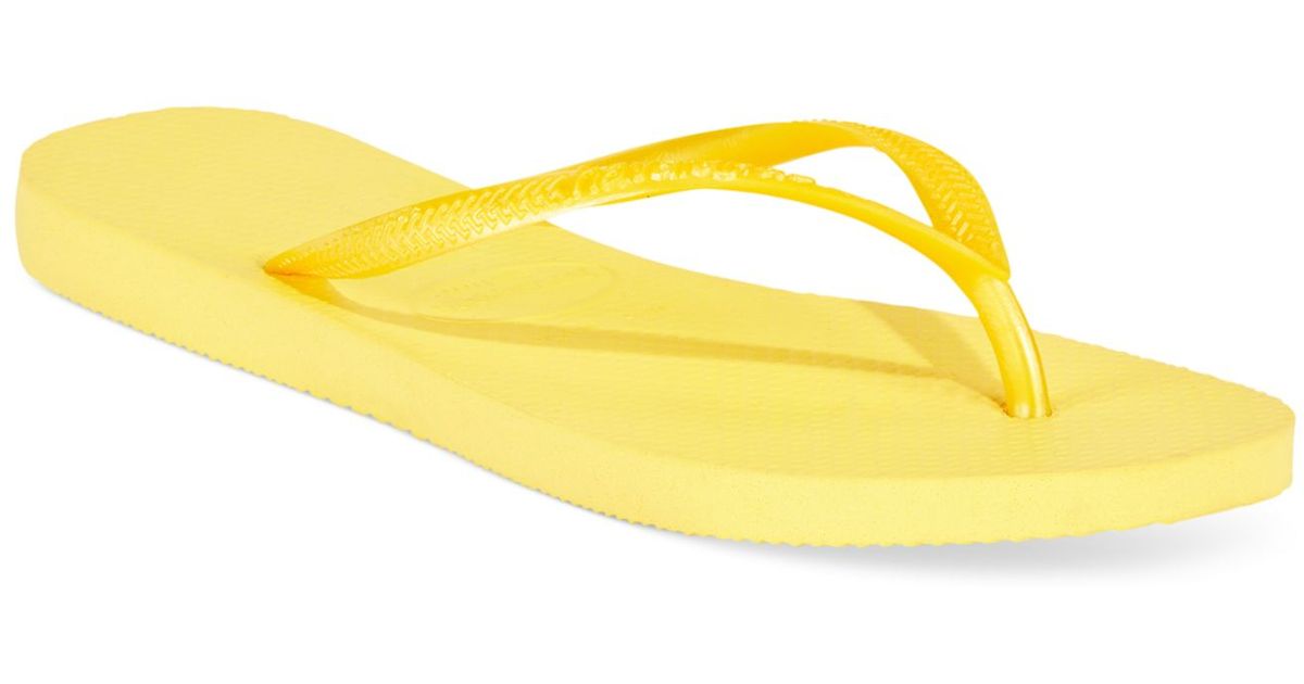 Havaianas Women's Slim Flip Flops in Yellow | Lyst