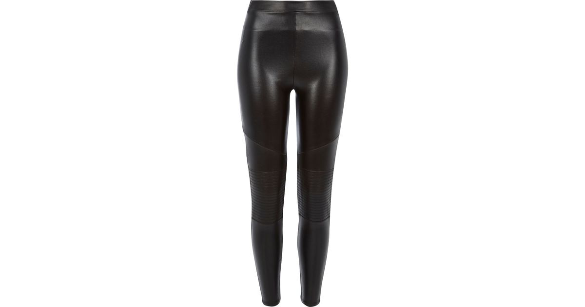 biker leather look leggings