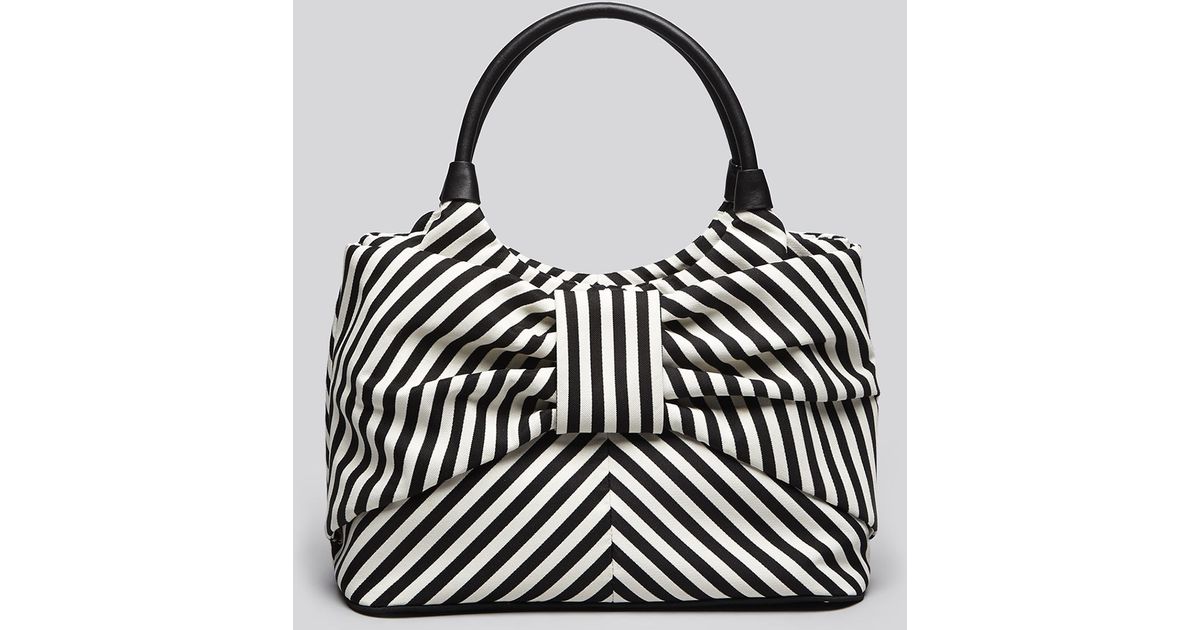kate spade black purse with white bow