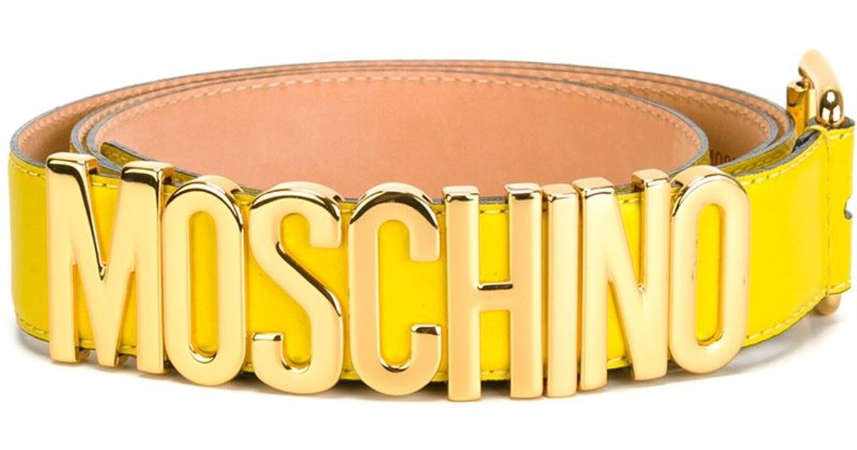 Moschino Leather Logo Plaque Belt in 