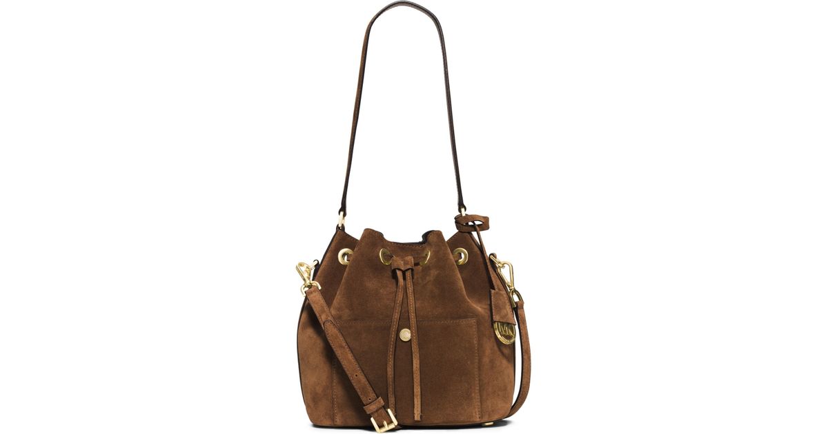 michael kors suede bucket bag