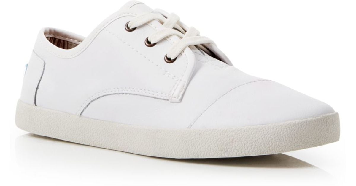 TOMS Lace Up Sneakers - Paseo in White 