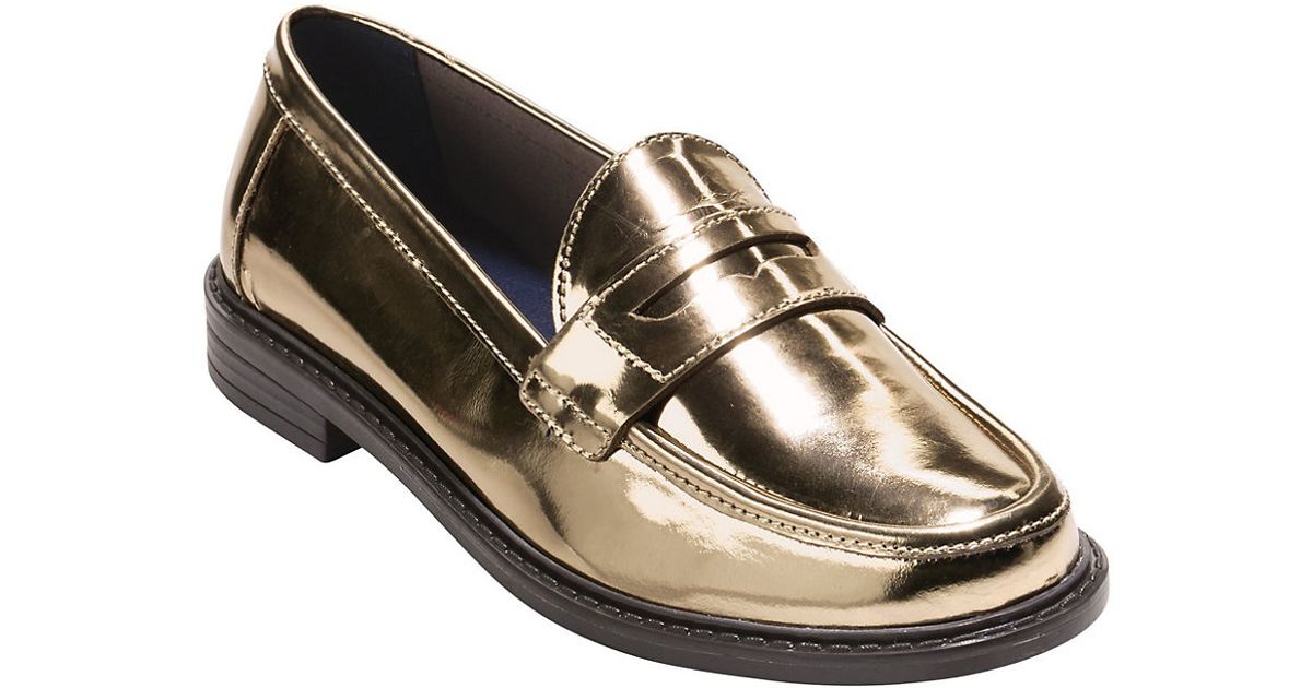 cole haan gold loafers cole haan pinch cus loafers in metallic lyst cole haan gold loafers cole haan pinch cus loafers in metallic lyst