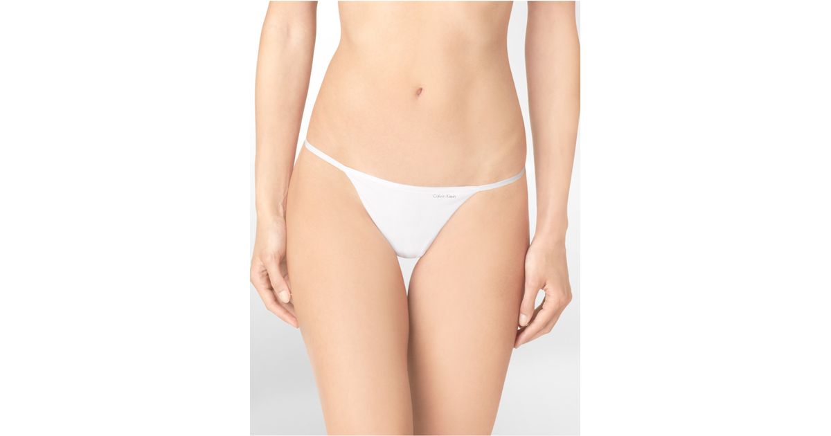 Calvin Klein Underwear Sleek String Thong in White