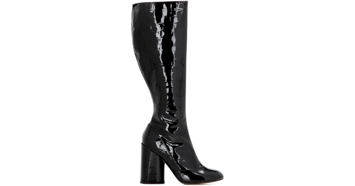 Marc Jacobs Patent Leather Knee-high Boots in Black | Lyst