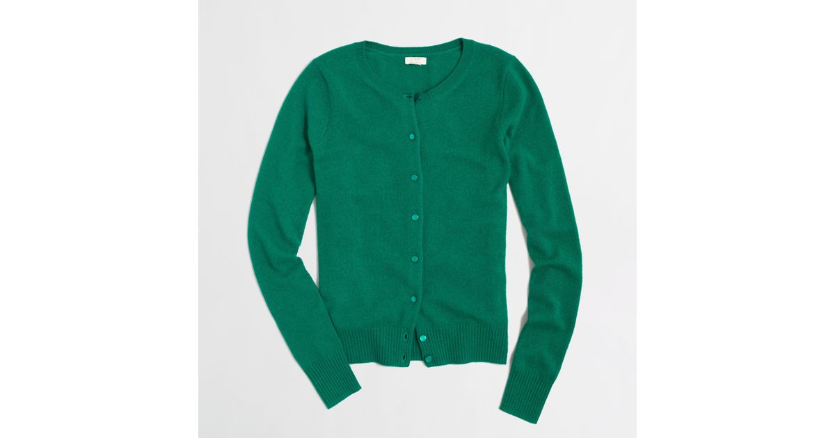 green cashmere cardigan