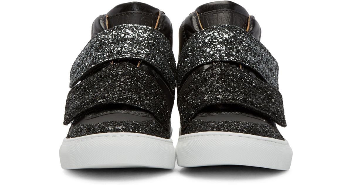 black glitter maison margiela sneakers