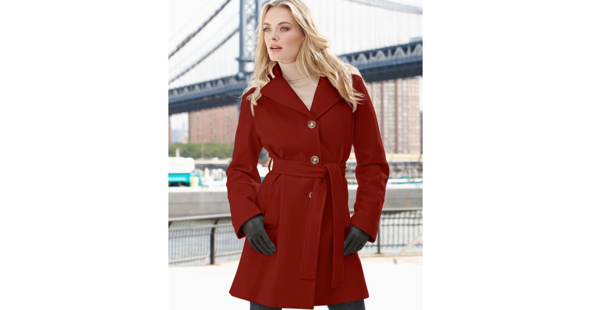 michael kors hooded belted wool coat