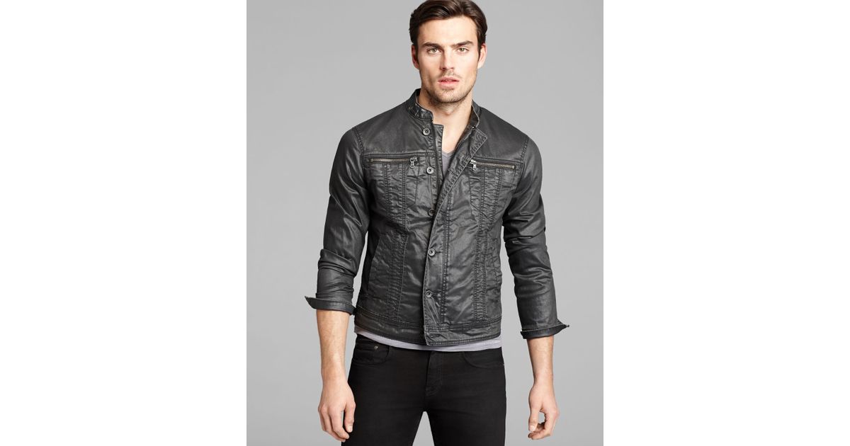 John Varvatos Usa Denimstyle Leather Jacket In Black For Men Lyst