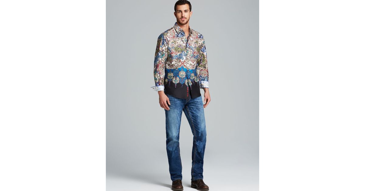 Robert Graham Man Friday Paisley Long Sleeve Sport Shirt Classic Fit in