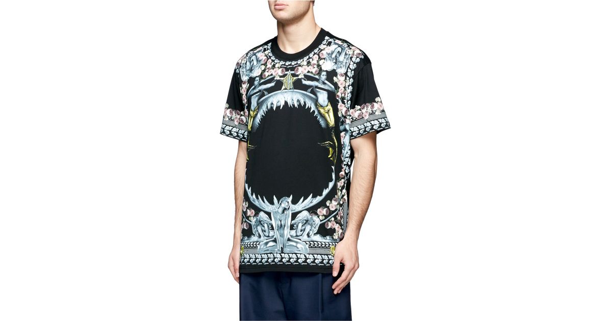 Givenchy Mermaid And Shark Print Cotton T-shirt for Men | Lyst