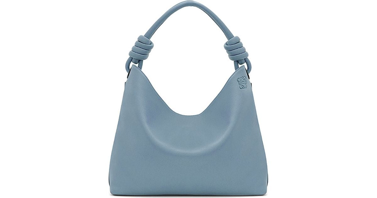 Loewe Hobo Leather Tote Bag Small in Blue - Lyst