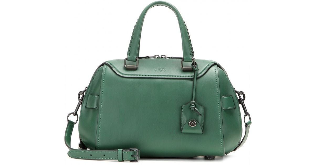 COACH Leather Shoulder Bag in Green - Lyst