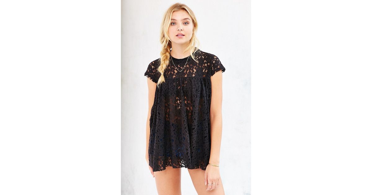 black lace babydoll top