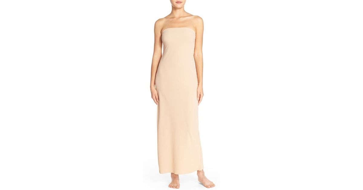 strapless maxi slip