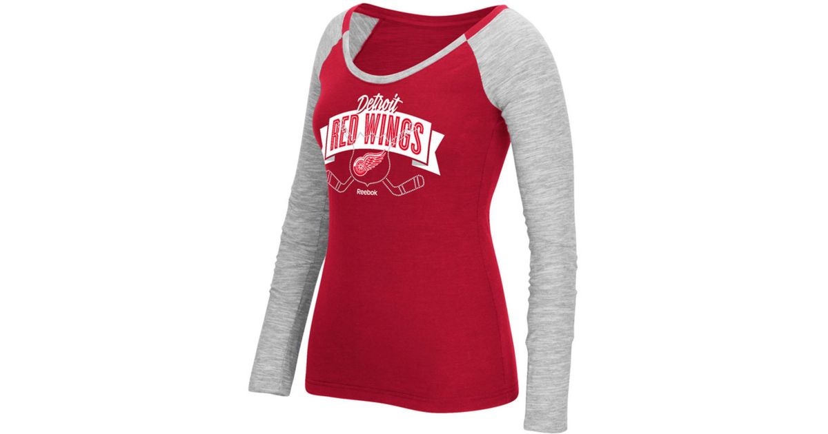 women's long sleeve red wings shirt