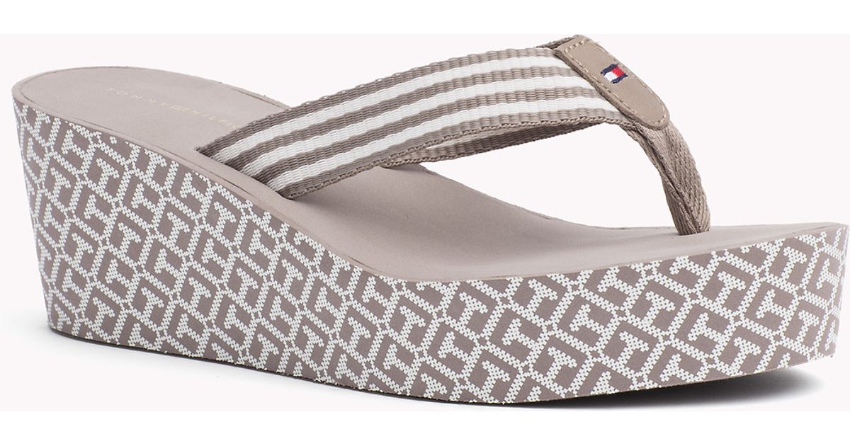 tommy hilfiger wedge flip flops
