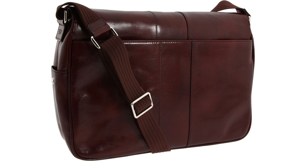 bosca leather messenger bag