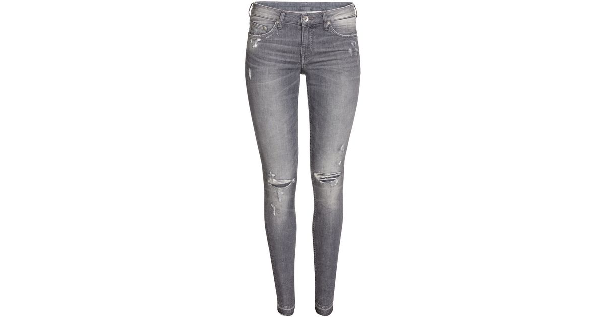 H\u0026M Denim Super Skinny Low Ripped Jeans 
