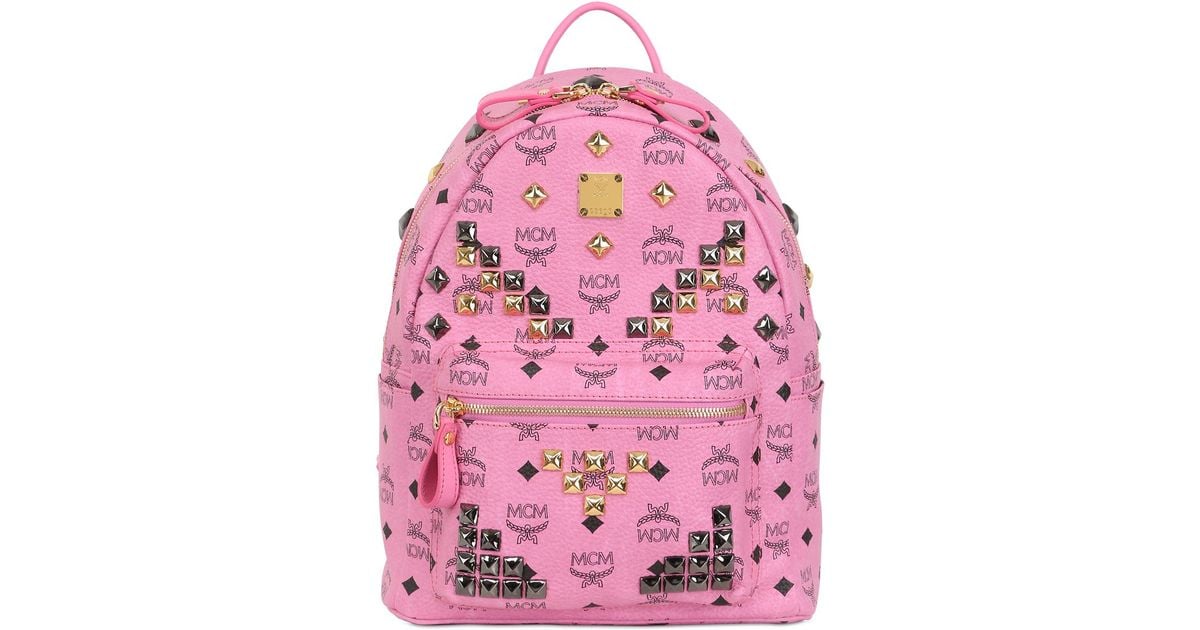 MCM Small Stark Studded Backpack in Pink for Men | Lyst
