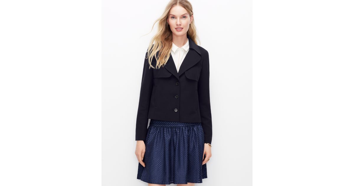 Ann Taylor Signature Wool Blend Coat In Natural Lyst
