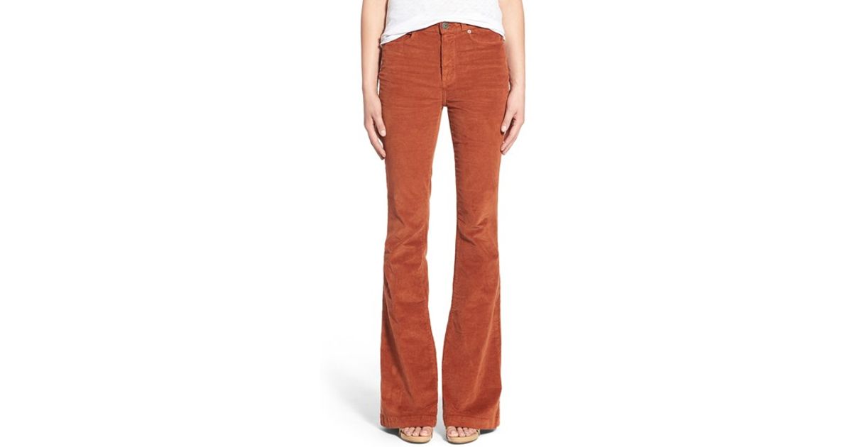 high waisted flare corduroy pants