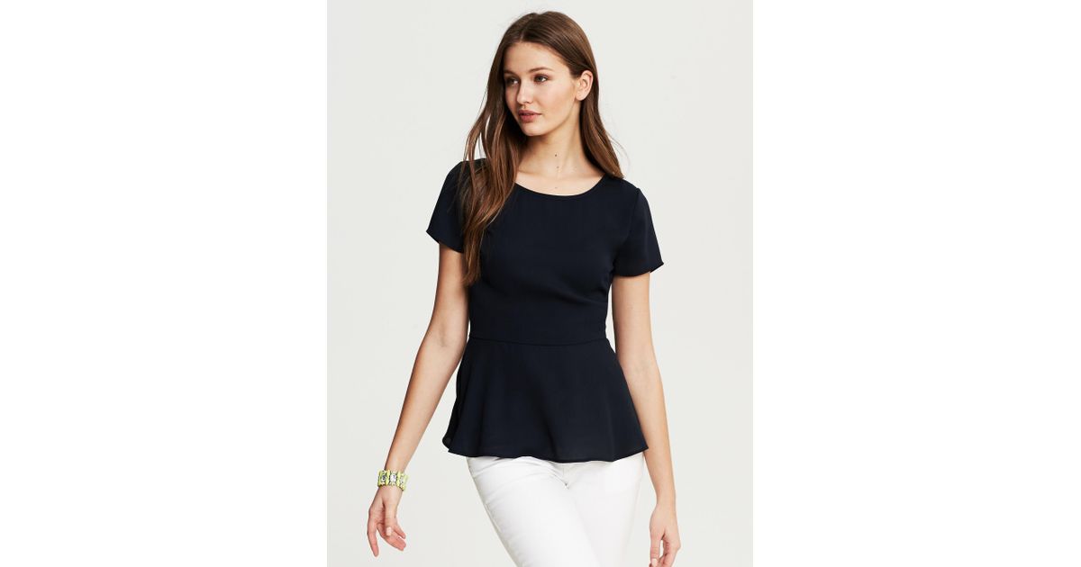 navy peplum top