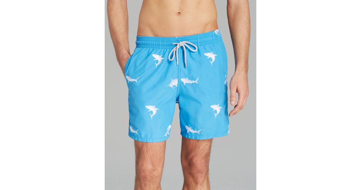 Vilebrequin Mistral Shark Swim Trunks in Blue for Men Lyst