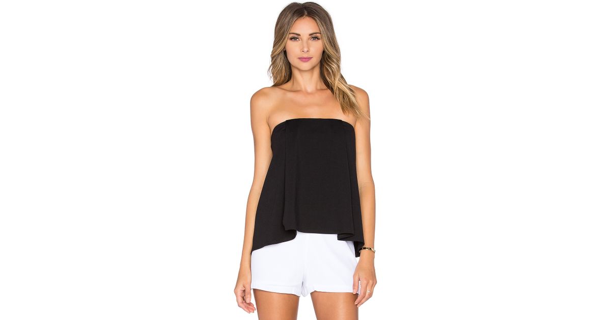 susana monaco sabrina top in black lyst susana monaco sabrina top in black lyst