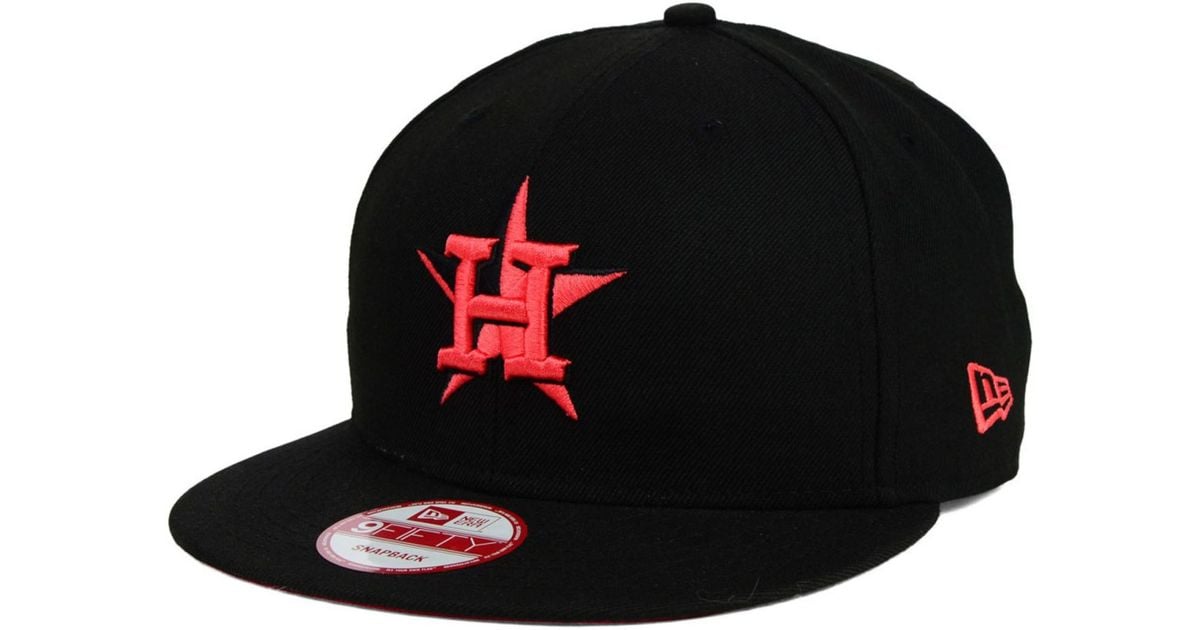 KTZ Houston Astros Infrared Hook 9Fifty Snapback Cap in Black for Men | Lyst