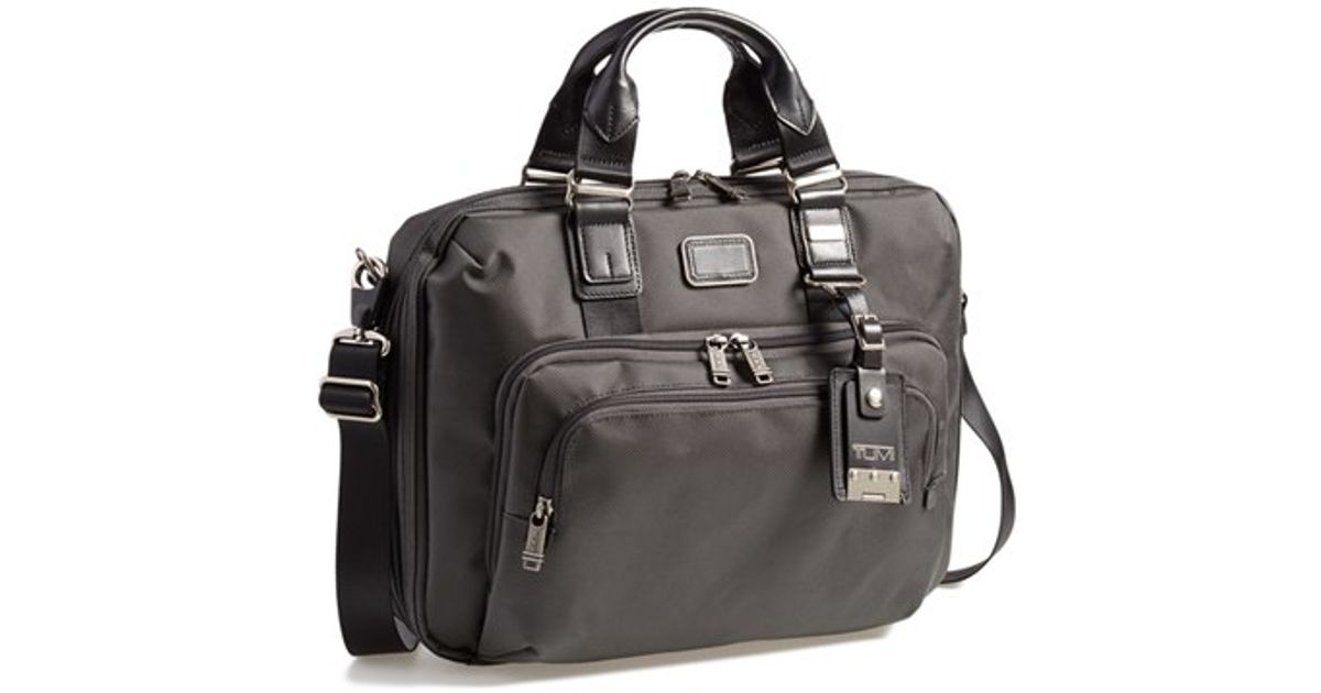 tumi grey briefcase