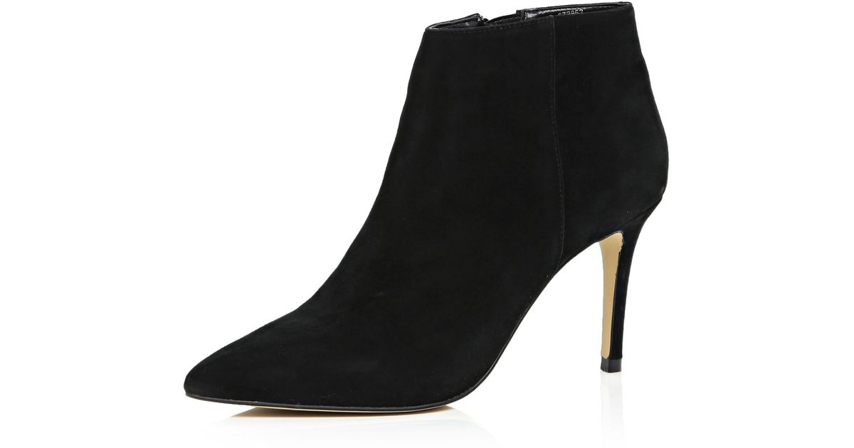 black suede pointed ankle boots