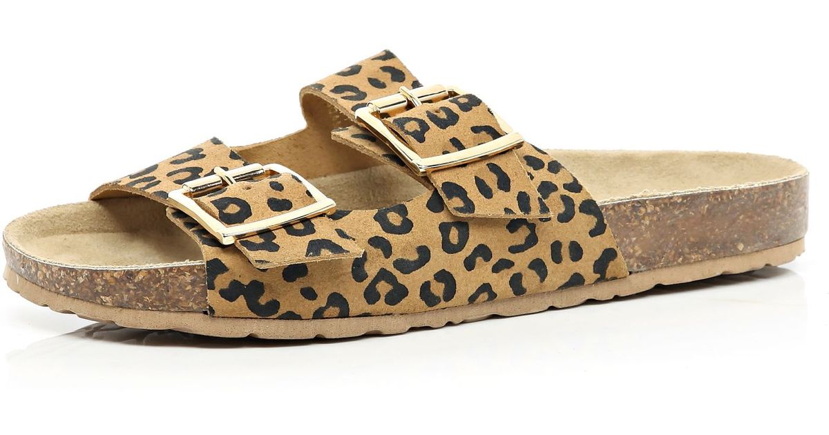 River Island Brown Leopard Print Double 