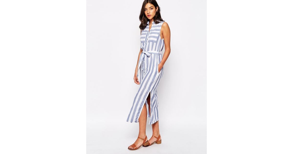 Warehouse multi stripe midi dress online