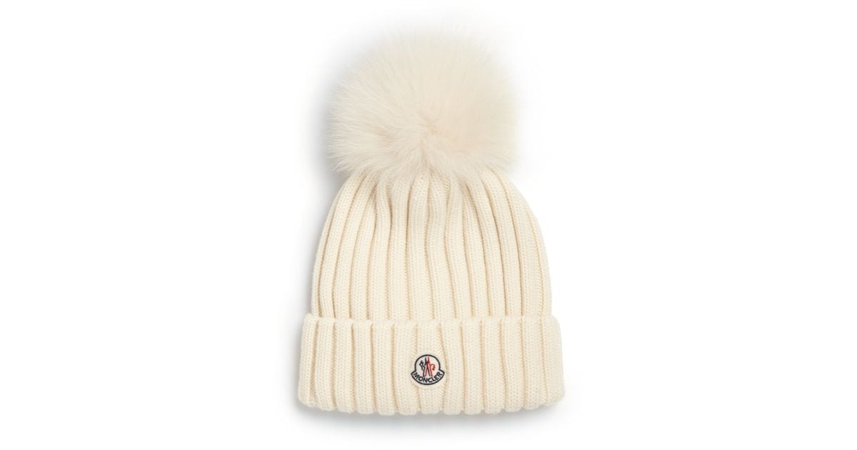 moncler beanie with fur pom pom