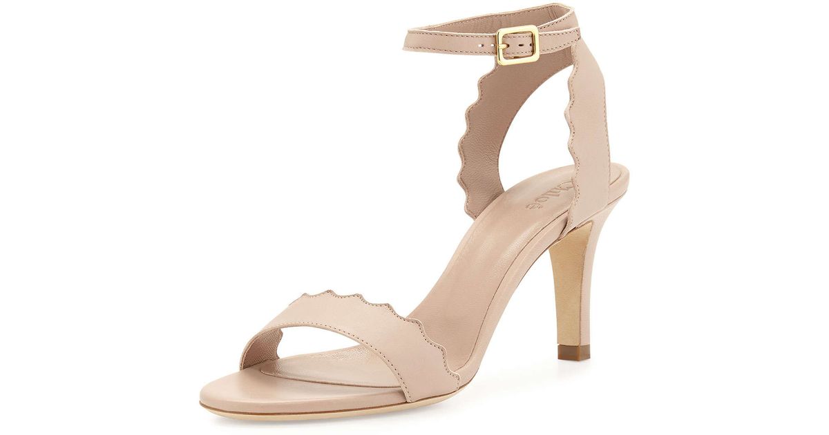 chloe scalloped heels